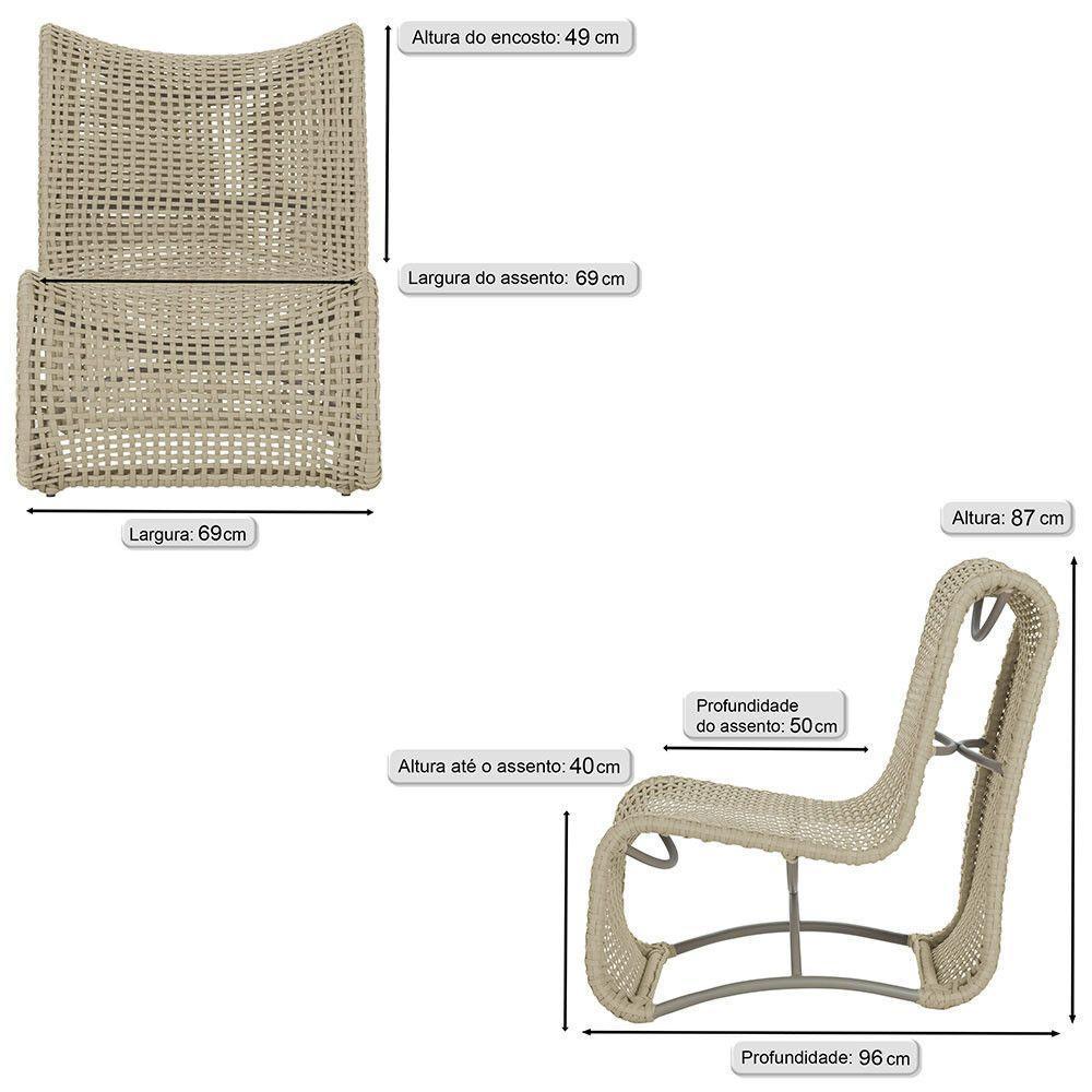 2 Poltronas Texas Em Alumínio Fendi Corda Náutica Trama Rami - 2