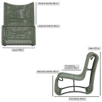 4 Poltronas Texas Em Alumínio Preto Corda Náutica Trama Verde - 2