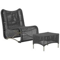 1 Poltrona E Mesa Texas Alumínio Fendi Corda Náutica Trama Preto - 1