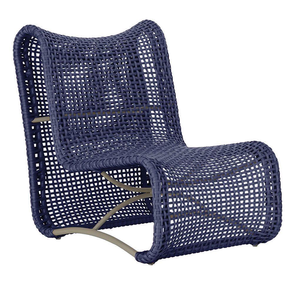 Poltrona Texas Alumínio Fendi Corda Náutica Trama Original Azul - 1