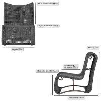 2 Poltronas Texas Em Alumínio Marrom Corda Náutica Trama Preto - 2
