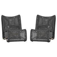 2 Poltronas Texas Em Alumínio Fendi Corda Náutica Trama Preto - 1