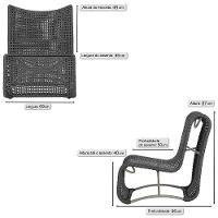 2 Poltronas Texas Em Alumínio Fendi Corda Náutica Trama Preto - 2