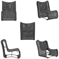 2 Poltronas Texas Em Alumínio Fendi Corda Náutica Trama Preto - 5