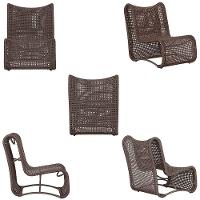 4 Poltronas Texas Em Alumínio Preto Corda Náutica Trama Marrom - 2