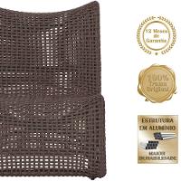 4 Poltronas Texas Em Alumínio Preto Corda Náutica Trama Marrom - 5