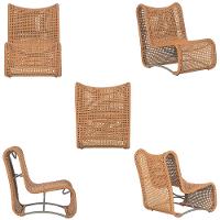 3 Poltronas Texas Em Alumínio Fendi Corda Náutica Trama Terra Cota - 6