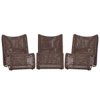 3 Poltronas Texas Em Alumínio Fendi Corda Náutica Trama Marrom - 1