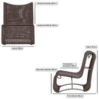 3 Poltronas Texas Em Alumínio Fendi Corda Náutica Trama Marrom