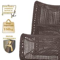 3 Poltronas Texas Em Alumínio Fendi Corda Náutica Trama Marrom - 6