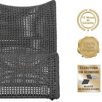 1 Poltrona E Mesa Texas Alumínio Marrom Corda Náutica Trama Preto - 3