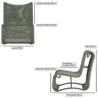 4 Poltronas Texas Em Alumínio Marrom Corda Náutica Trama Verde - 2