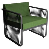 Poltrona Para área Externa Santiago Alumínio E Corda Náutica Preto-verde - 1