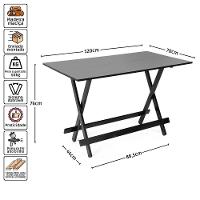 Conjunto De Mesas De Bar 120 X 70 Com 4 Cadeiras Dobráveis Cor:preto - 3