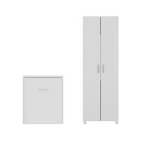 Conjunto De Armário Lavanderia 2 Portas Com Mesa Dobrável Multimóveis Mp5060 Branco - 2