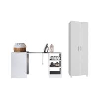 Conjunto De Armário Lavanderia 2 Portas Com Mesa Dobrável Multimóveis Mp5060 Branco - 3