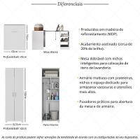 Conjunto De Armário Lavanderia 2 Portas Com Mesa Dobrável Multimóveis Mp5060 Branco - 5