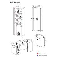 Conjunto De Armário Lavanderia 2 Portas Com Mesa Dobrável Multimóveis Mp5060 Branco - 6
