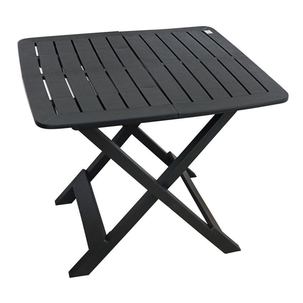 Mesa Quadrada Dobrável Preta Plástico 68x79x72cm Compacta - 1