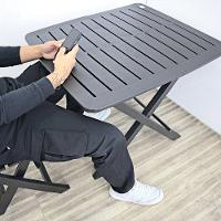 Mesa Quadrada Dobrável Preta Plástico 68x79x72cm Compacta - 6