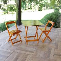 Jogos De Mesa Bar 70 X 70 Com 2 Cadeiras Dobráveis Em Mad. Cor:mel - 2