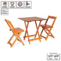 Jogos De Mesa Bar 70 X 70 Com 2 Cadeiras Dobráveis Em Mad. Cor:mel - 3