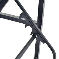 Kit 2 Espreguiçadeiras Alumínio E Tela Sling Amélia Braços De Madeira + Mesa Lateral Ripada Preto