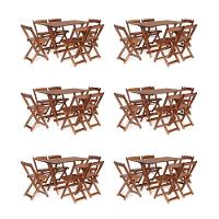 Kit 6 Jogos De Mesa Bar 120x70 Com 6 Cad. Dobráveis Em Mad Cor:imbuia - 1