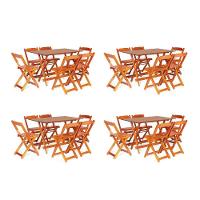 Kit 4 Jogos De Mesa Bar 120x70 Com 6 Cad. Dobráveis Em Mad. Cor:mel - 1