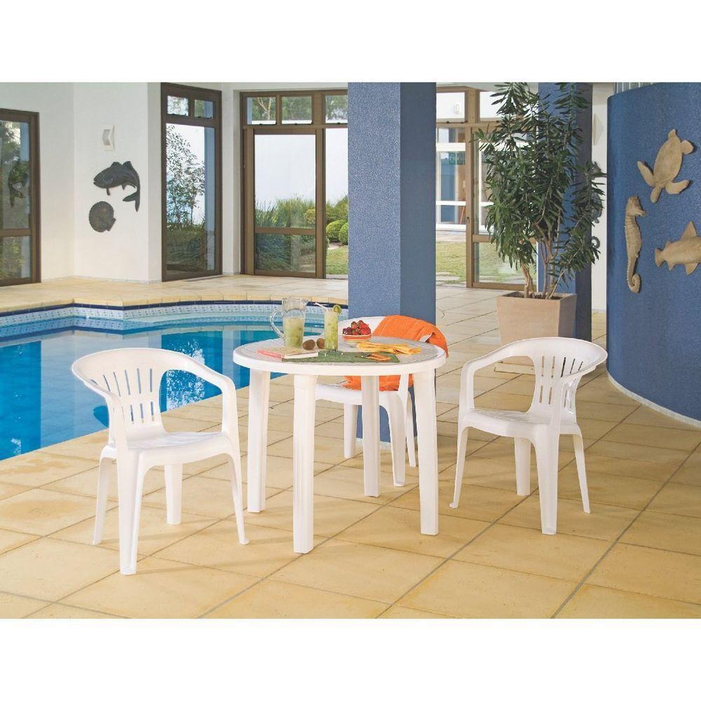 Mesa Tramontina Cassino Em Polipropileno Branco Tramontina - 3