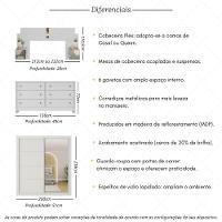 Quarto Completo Com Cabeceira Casal/queen Guarda-roupa E Cômoda Multimóveis Mp4375 Branco/lacca Fumê - 5