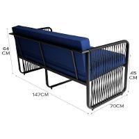 Namoradeira área Externa Alumínio Corda Náutica Santiago Preto-azul - 2