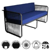 Namoradeira área Externa Alumínio Corda Náutica Santiago Preto-azul - 3