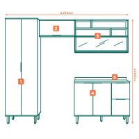 Armarios Lavanderia 4 Modulos Mdf 270 Cm Tosc Freijo Freijo Mxm - 7