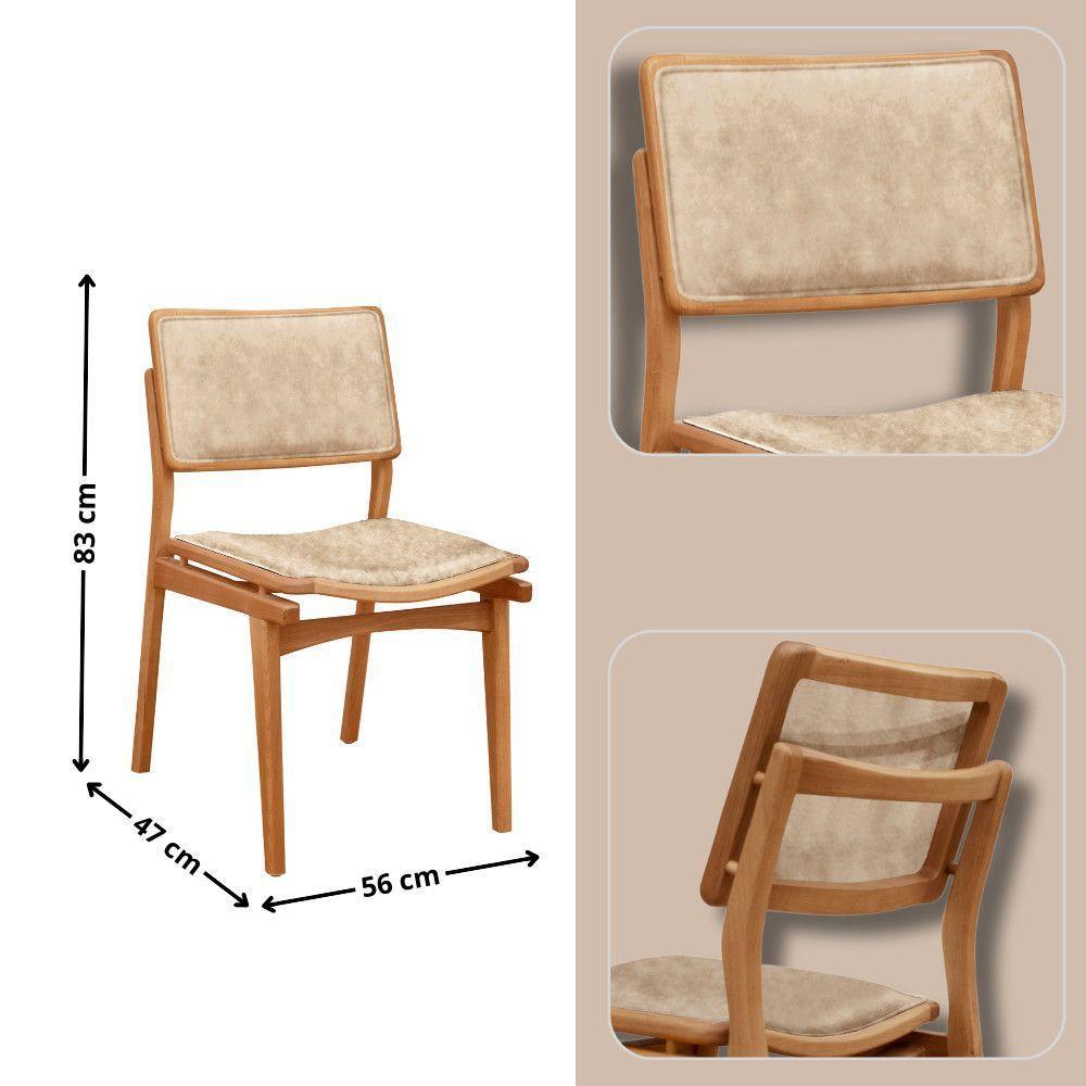 Mesa De Jantar Noronha 220cm Madeira Tampo Barril 8 Cadeiras Eva Milano / Imbuia Nat. - 4