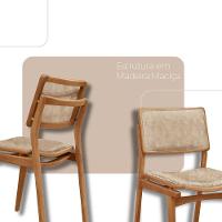 Mesa De Jantar Noronha 220cm Madeira Tampo Barril 8 Cadeiras Eva Milano / Imbuia Nat. - 3