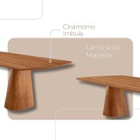 Mesa De Jantar Noronha 220cm Madeira Tampo Barril 8 Cadeiras Eva Milano / Imbuia Nat. - 5
