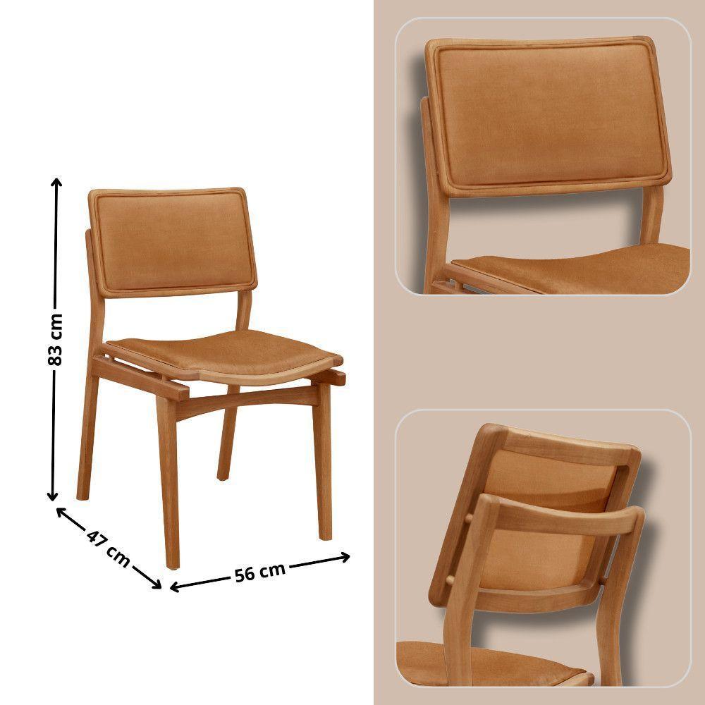 Mesa De Jantar Noronha 220cm Madeira Tampo Barril 8 Cadeiras Eva Star Caramelo / Imbuia Nat. - 5