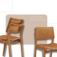 Mesa De Jantar Noronha 220cm Madeira Tampo Barril 8 Cadeiras Eva Star Caramelo / Imbuia Nat. - 3