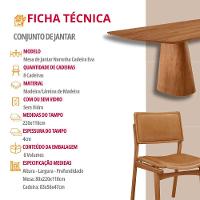 Mesa De Jantar Noronha 220cm Madeira Tampo Barril 8 Cadeiras Eva Star Caramelo / Imbuia Nat. - 7