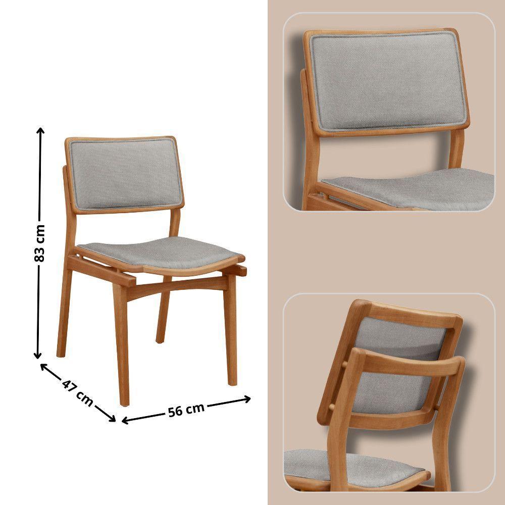 Mesa De Jantar Noronha 220cm Madeira Tampo Barril 8 Cadeiras Eva Luna / Imbuia Nat. - 5