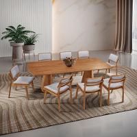 Mesa De Jantar Noronha 220cm Madeira Tampo Barril 8 Cadeiras Eva Luna / Imbuia Nat. - 1