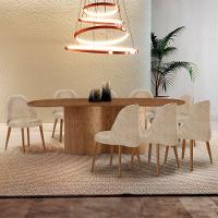 Mesa De Jantar Suiça 220cm Madeira Tampo Laminado Orgânico Milano / Imbuia Nat. - 1