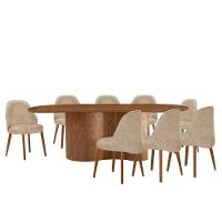 Mesa De Jantar Suiça 220cm Madeira Tampo Laminado Orgânico Milano / Imbuia Nat. - 2