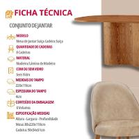 Mesa De Jantar Suiça 220cm Madeira Tampo Laminado Orgânico Milano / Imbuia Nat. - 7