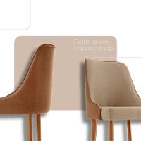 Sala De Jantar Mesa Selene 135cm Madeira Tampo Laminado Turim /star Caramelo/ Imbuia Nat. - 3