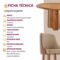 Sala De Jantar Mesa Selene 135cm Madeira Tampo Laminado Turim /star Caramelo/ Imbuia Nat. - 7