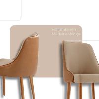 Sala De Jantar Mesa Selene 135cm Madeira Tampo Laminado Veludo Bege /star Caramelo /imbuia Nat. - 3