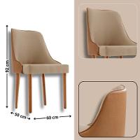 Sala De Jantar Mesa Selene 135cm Madeira Tampo Laminado Veludo Bege /star Caramelo /imbuia Nat. - 5