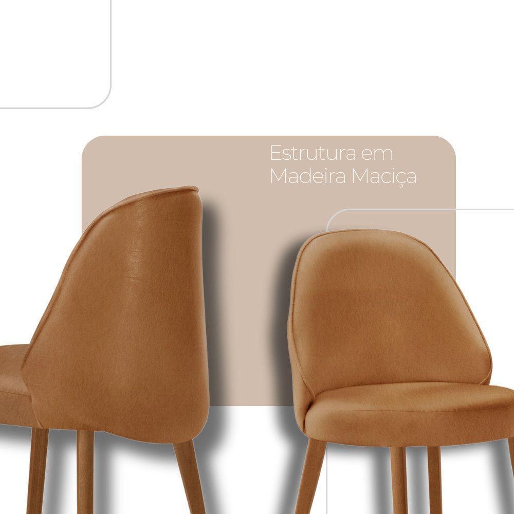 Mesa De Jantar Suiça 220cm Madeira Tampo Laminado Orgânico Star Caramelo / Imbuia Nat. - 3